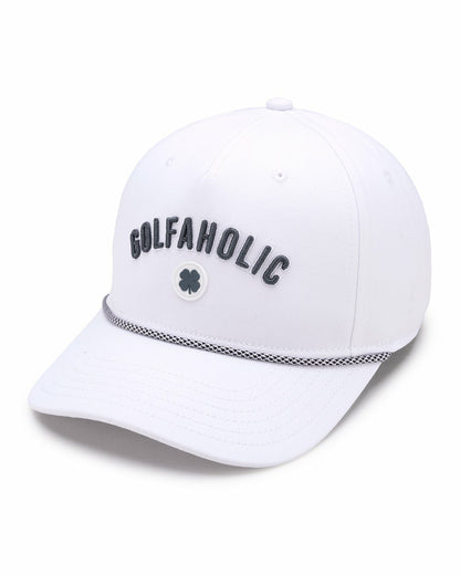 Vintage White Golf Snapback Hat with Clover Logo
