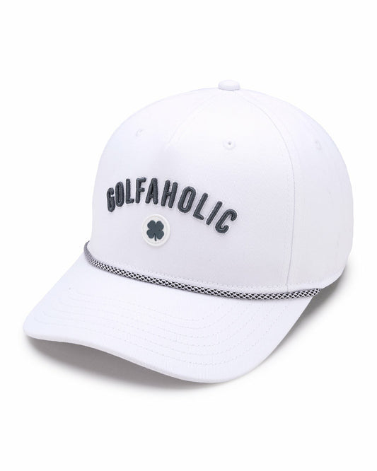 Vintage White Golf Snapback Hat with Clover Logo