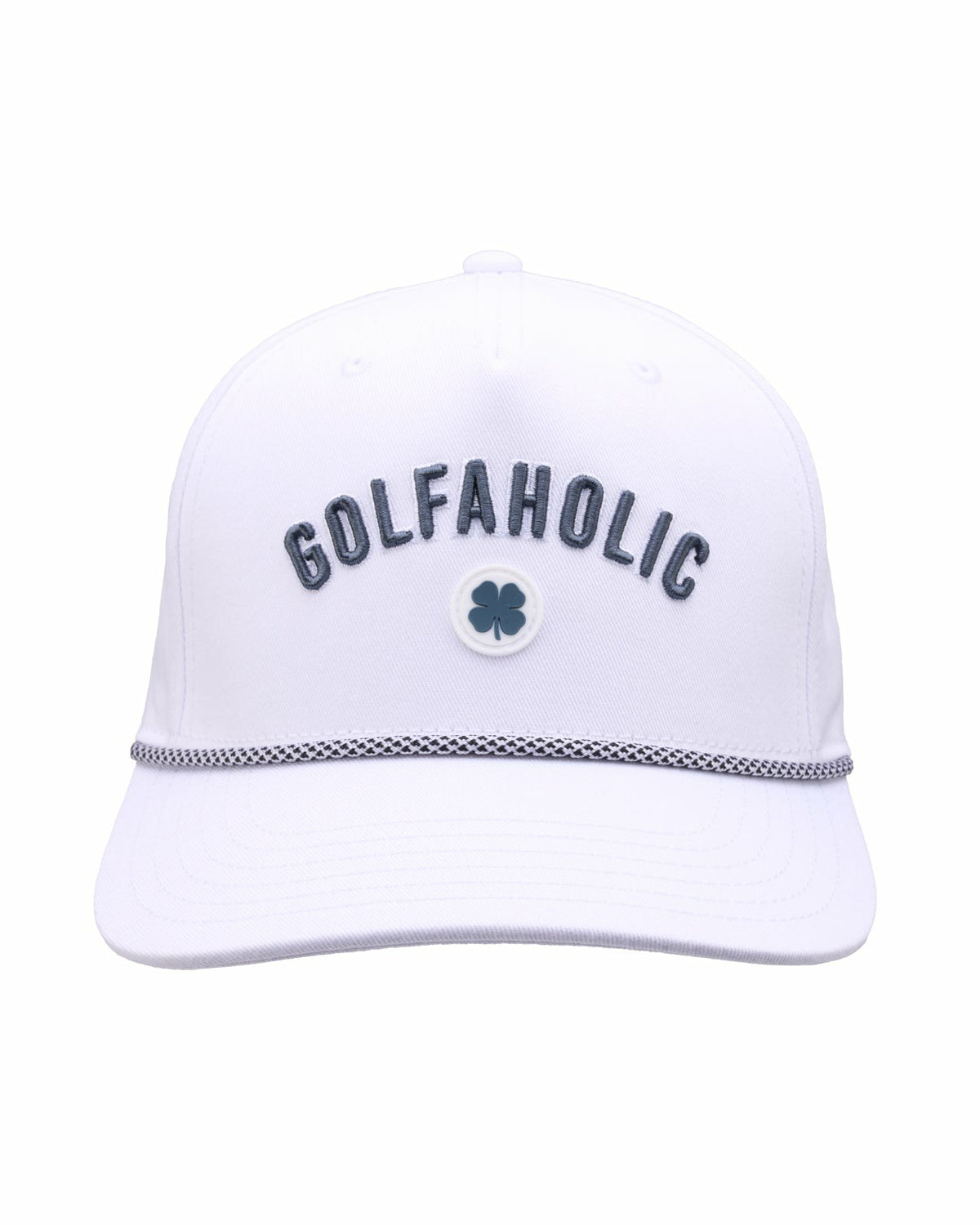 Vintage White Golf Snapback Hat with Clover Logo