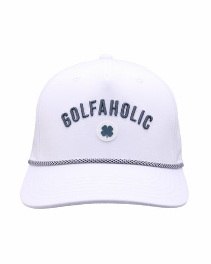 Vintage White Golf Snapback Hat with Clover Logo