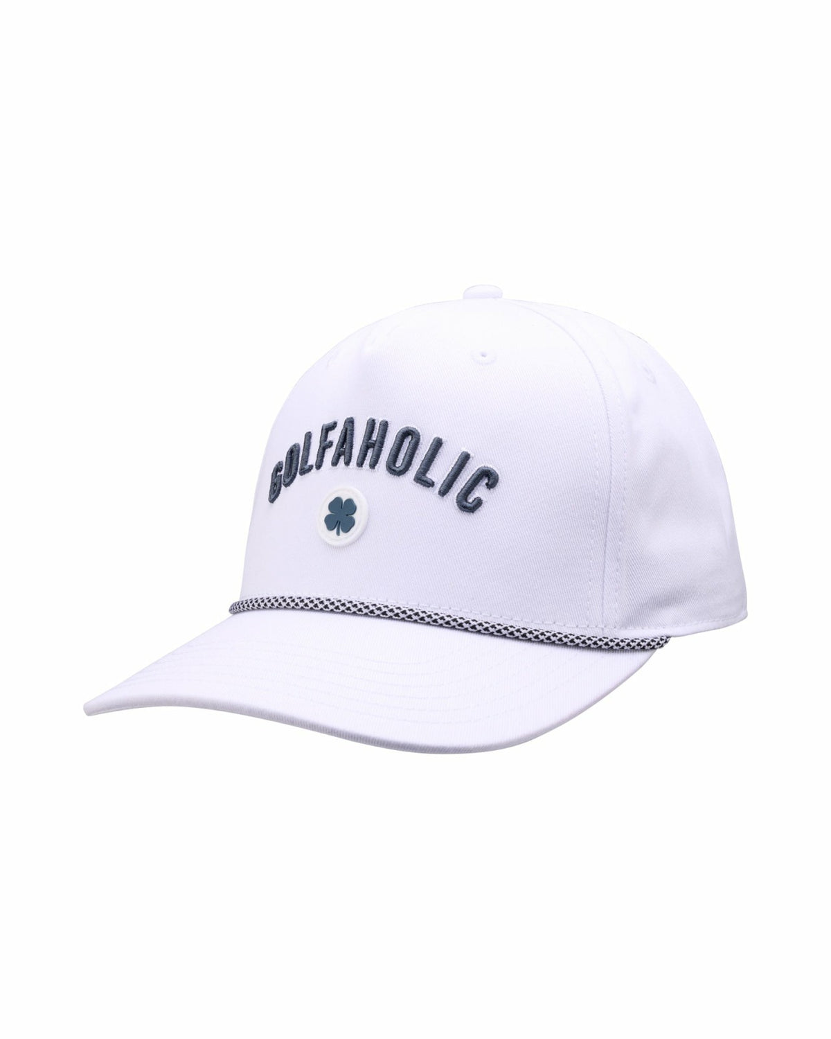 Vintage White Golf Snapback Hat with Clover Logo