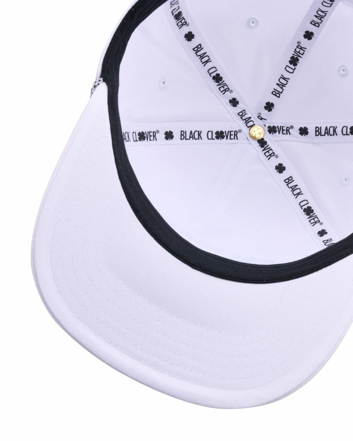 Vintage White Golf Snapback Hat with Clover Logo