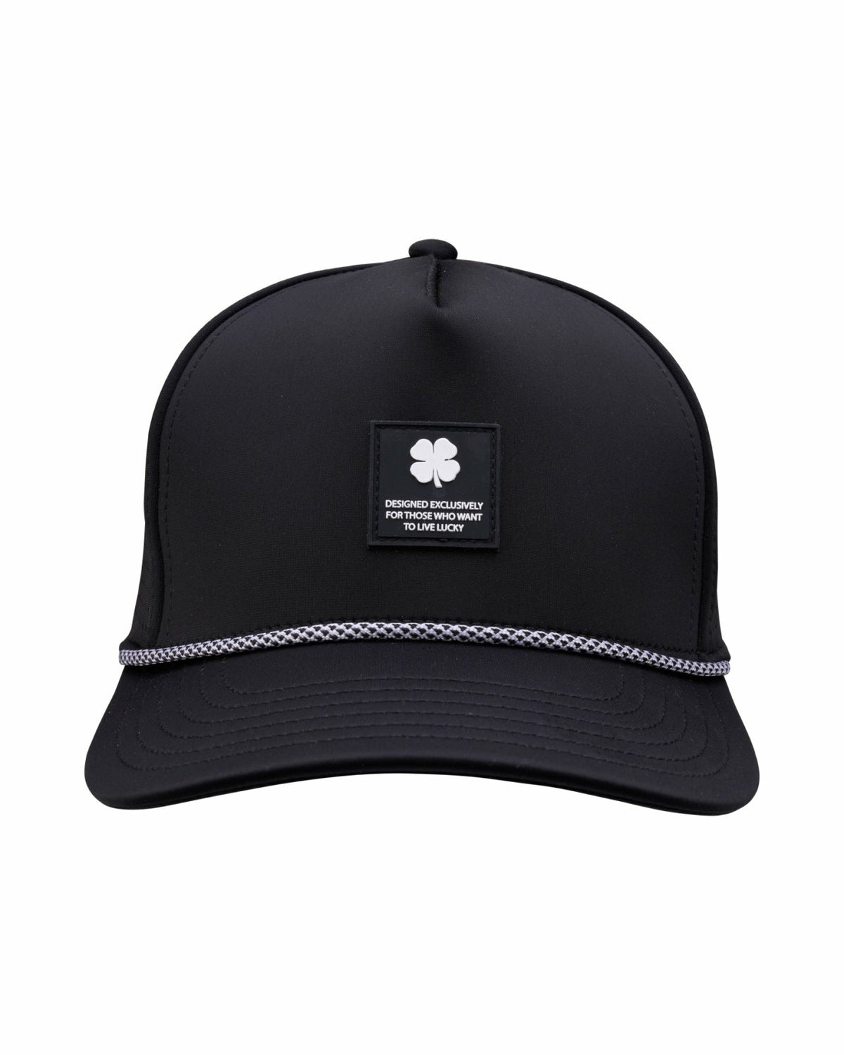 Trendy Unisex Black Summer Rope Snapback Hat with Clover Patch