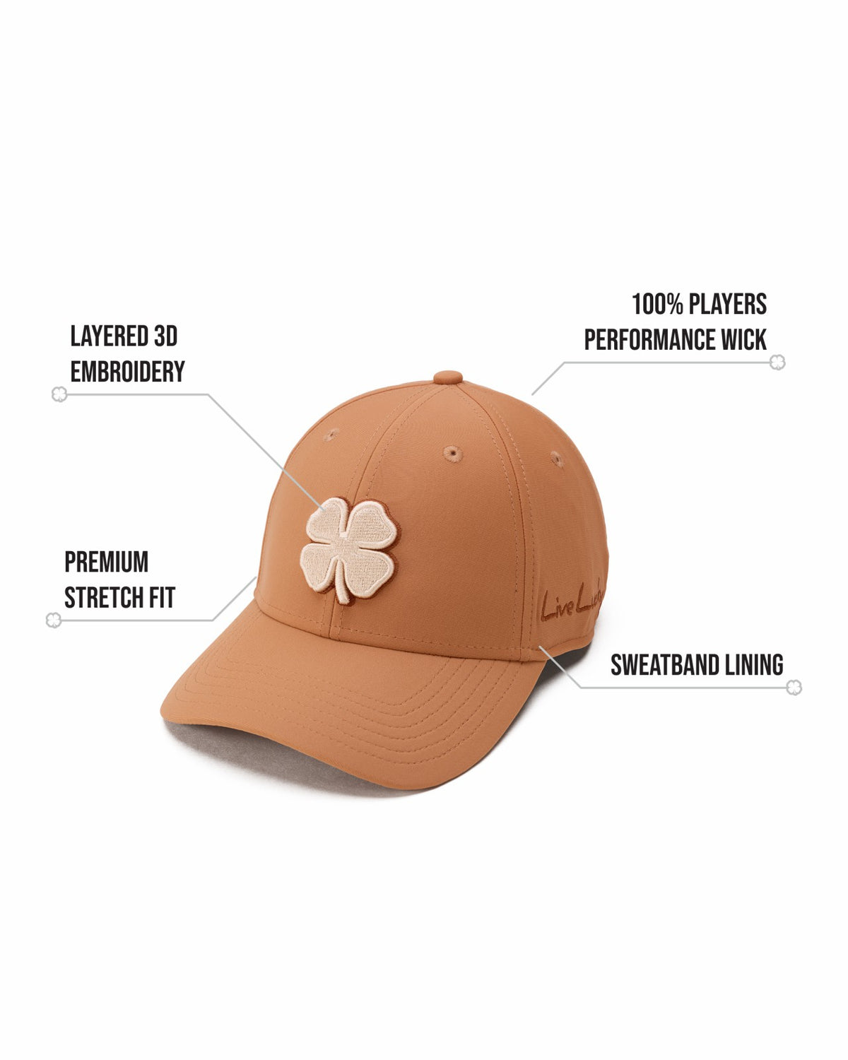 White and Brown Premium Clover Hat for Golf and Lifestyle