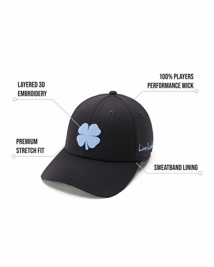 Light Blue and Black Premium Clover Hat for Golf and Lifestyle