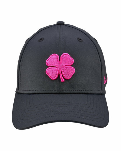 Bright Pink and Black Premium Clover Hat for Golf and Lifestyle