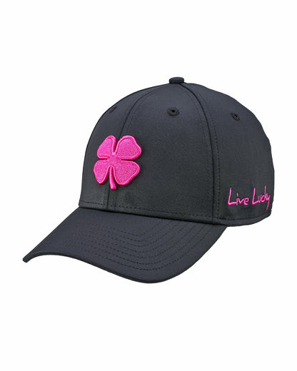 Bright Pink and Black Premium Clover Hat for Golf and Lifestyle