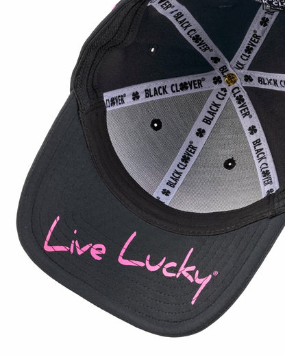 Bright Pink and Black Premium Clover Hat for Golf and Lifestyle