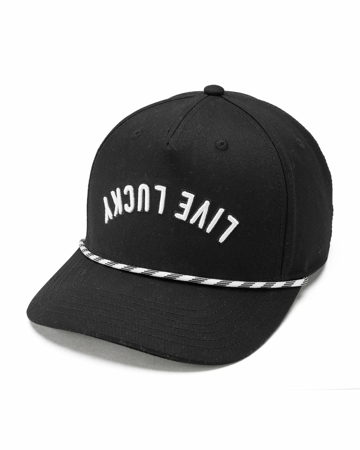 Trendy Vintage-Inspired Black Hat with Rope Brim