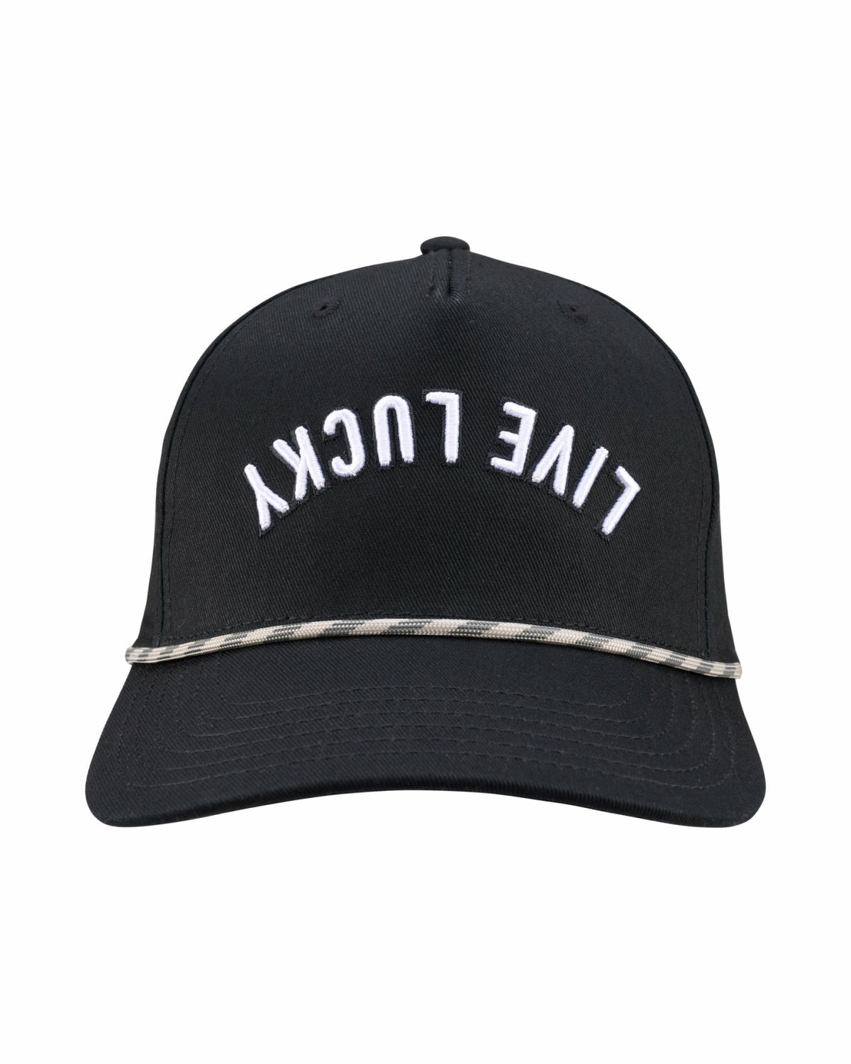 Trendy Vintage-Inspired Black Hat with Rope Brim