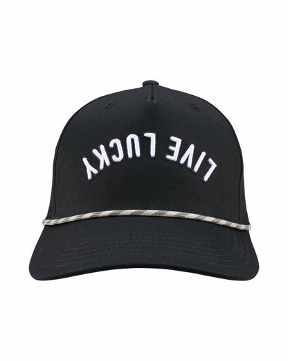 Trendy Vintage-Inspired Black Hat with Rope Brim