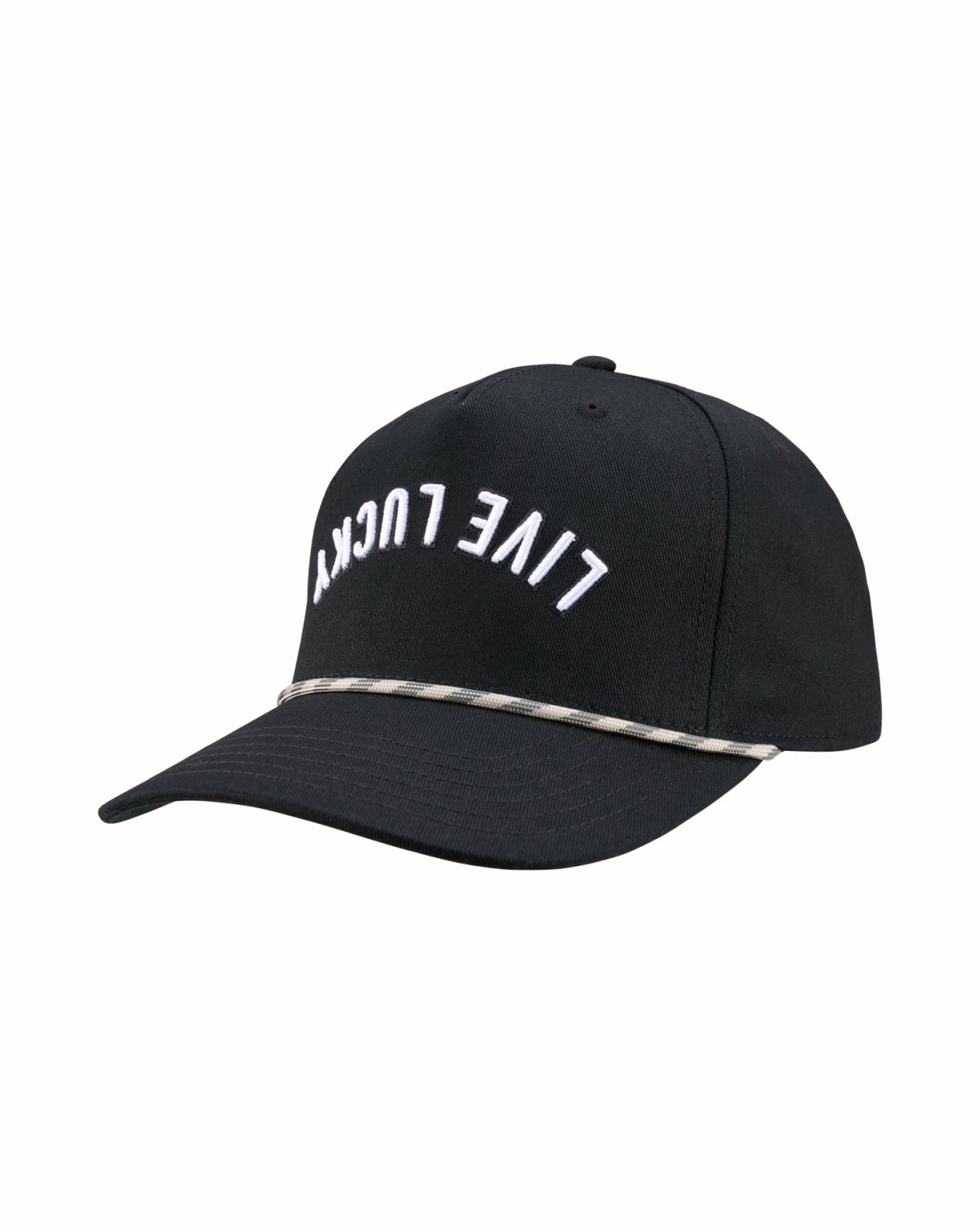 Trendy Vintage-Inspired Black Hat with Rope Brim