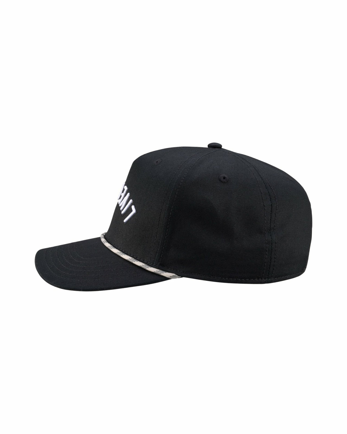 Trendy Vintage-Inspired Black Hat with Rope Brim