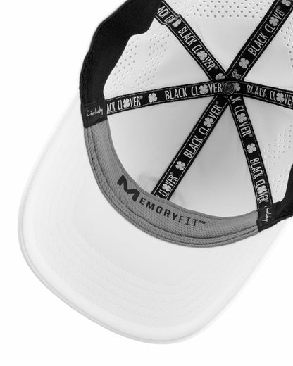 White Breathable Golf Hat with Comfortable Memory Foam