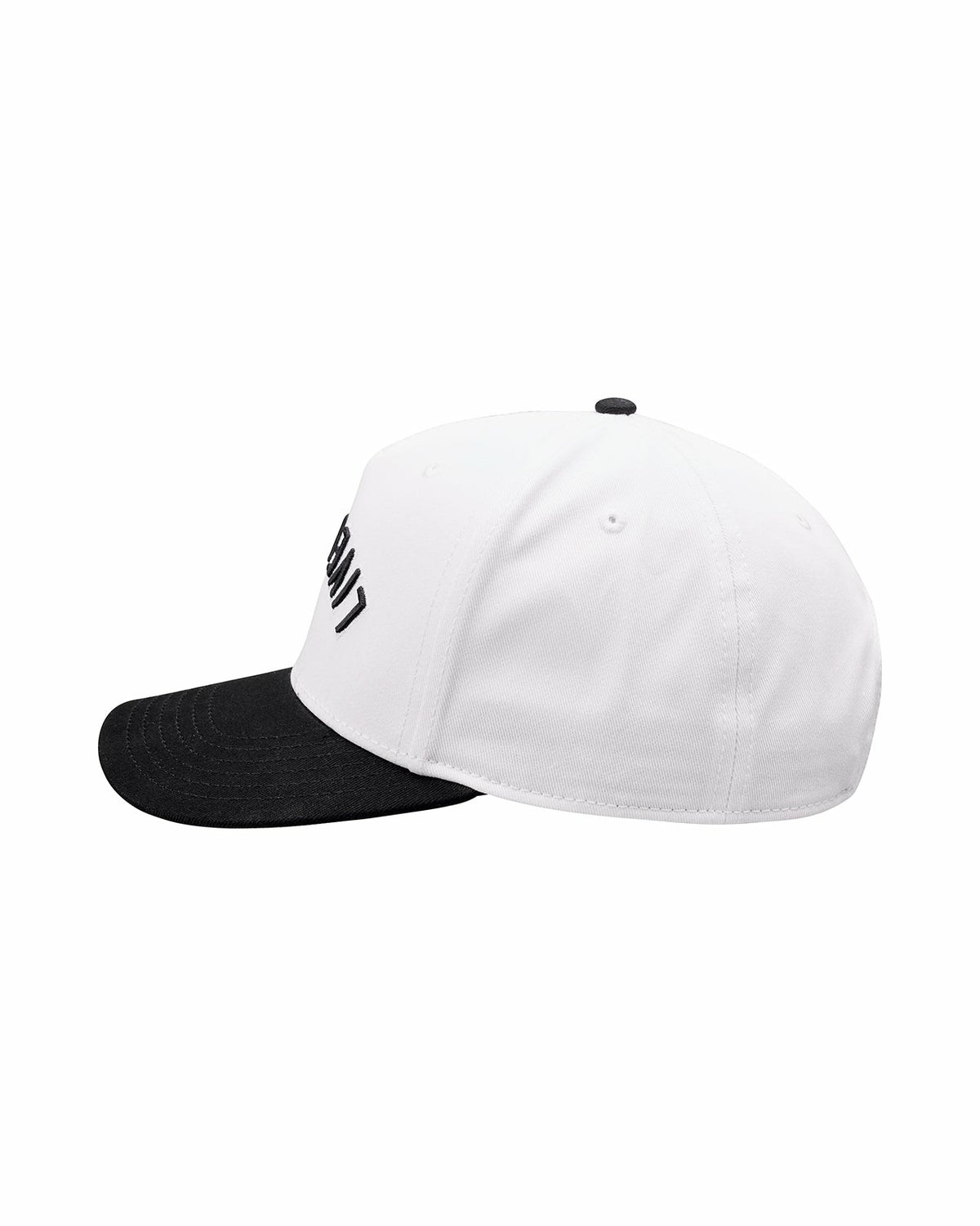 Kids' Adjustable Vintage White Hat with Black Brim