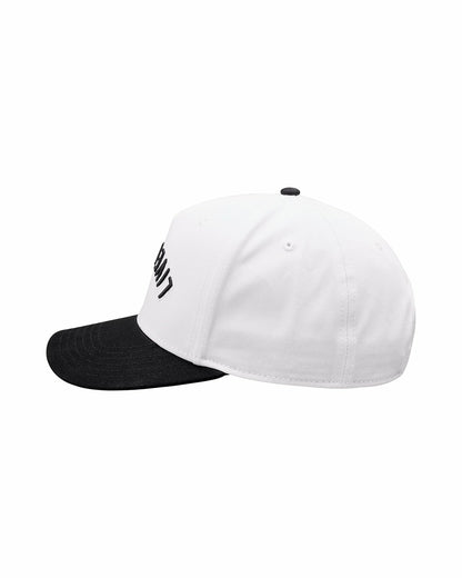 Kids' Adjustable Vintage White Hat with Black Brim