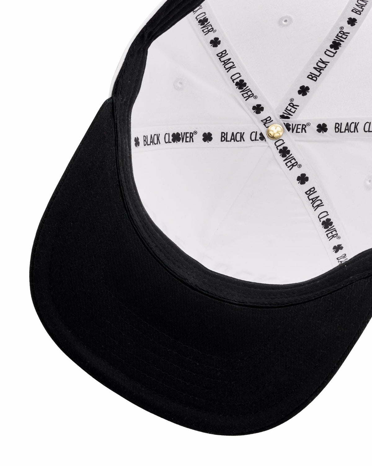Kids' Adjustable Vintage White Hat with Black Brim