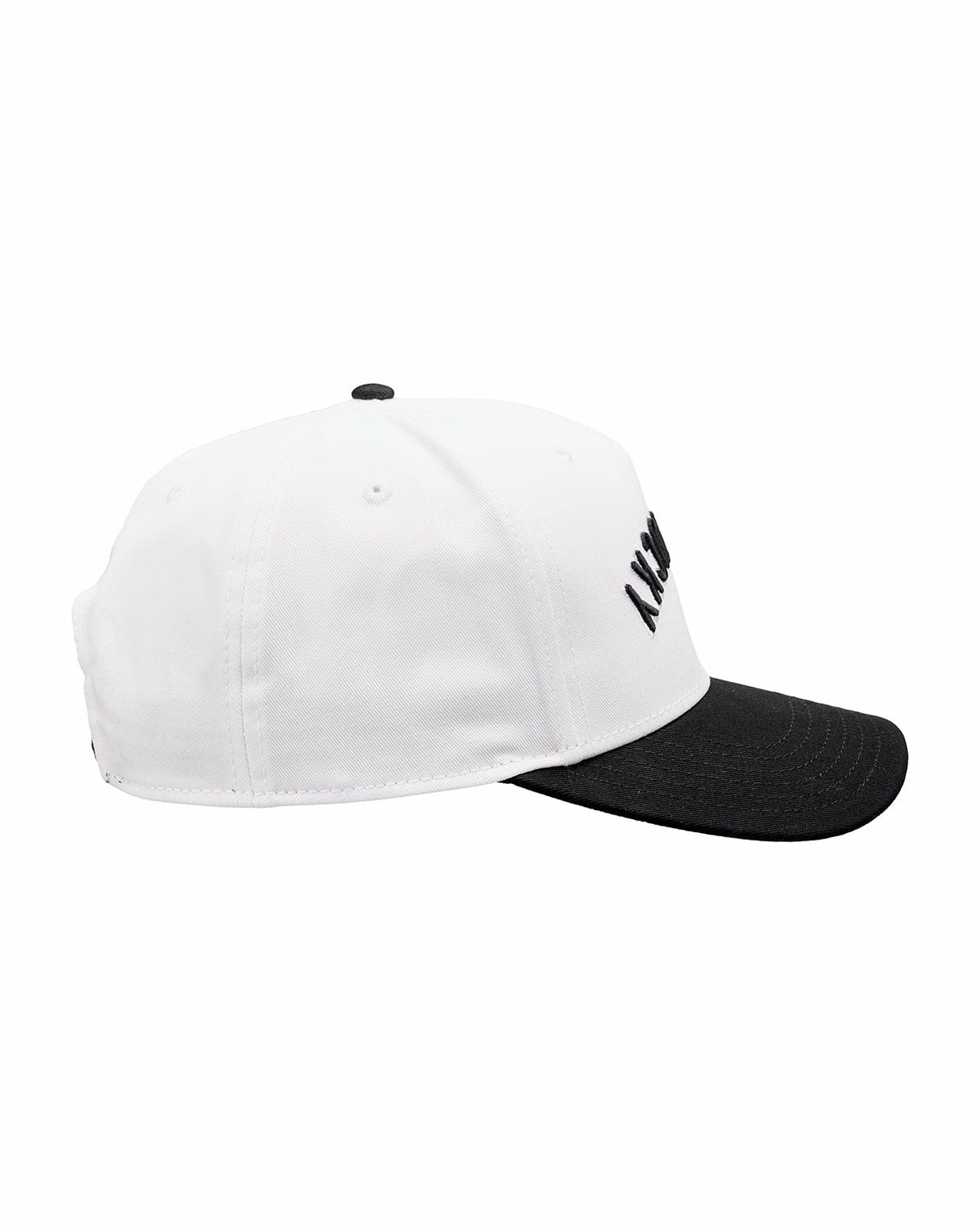 Kids' Adjustable Vintage White Hat with Black Brim