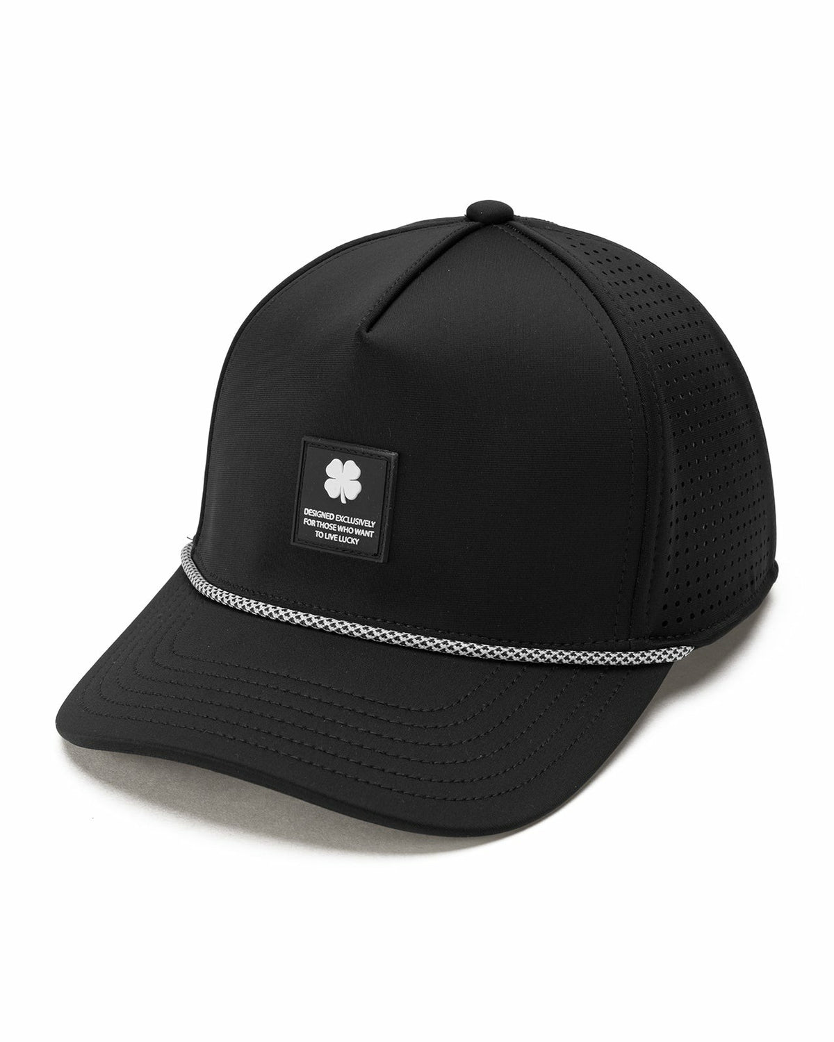 Trendy Kids' Black Summer Rope Snapback Hat with Clover Patch
