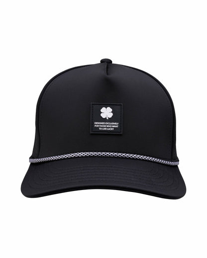 Trendy Kids' Black Summer Rope Snapback Hat with Clover Patch