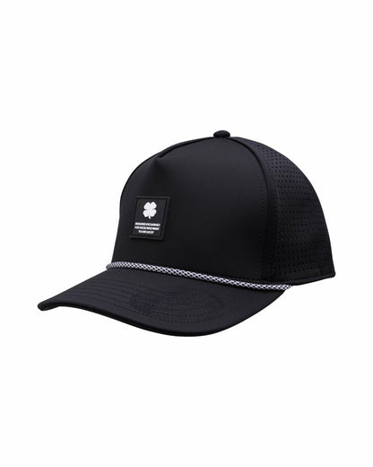 Trendy Kids' Black Summer Rope Snapback Hat with Clover Patch