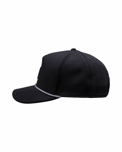 Trendy Kids' Black Summer Rope Snapback Hat with Clover Patch