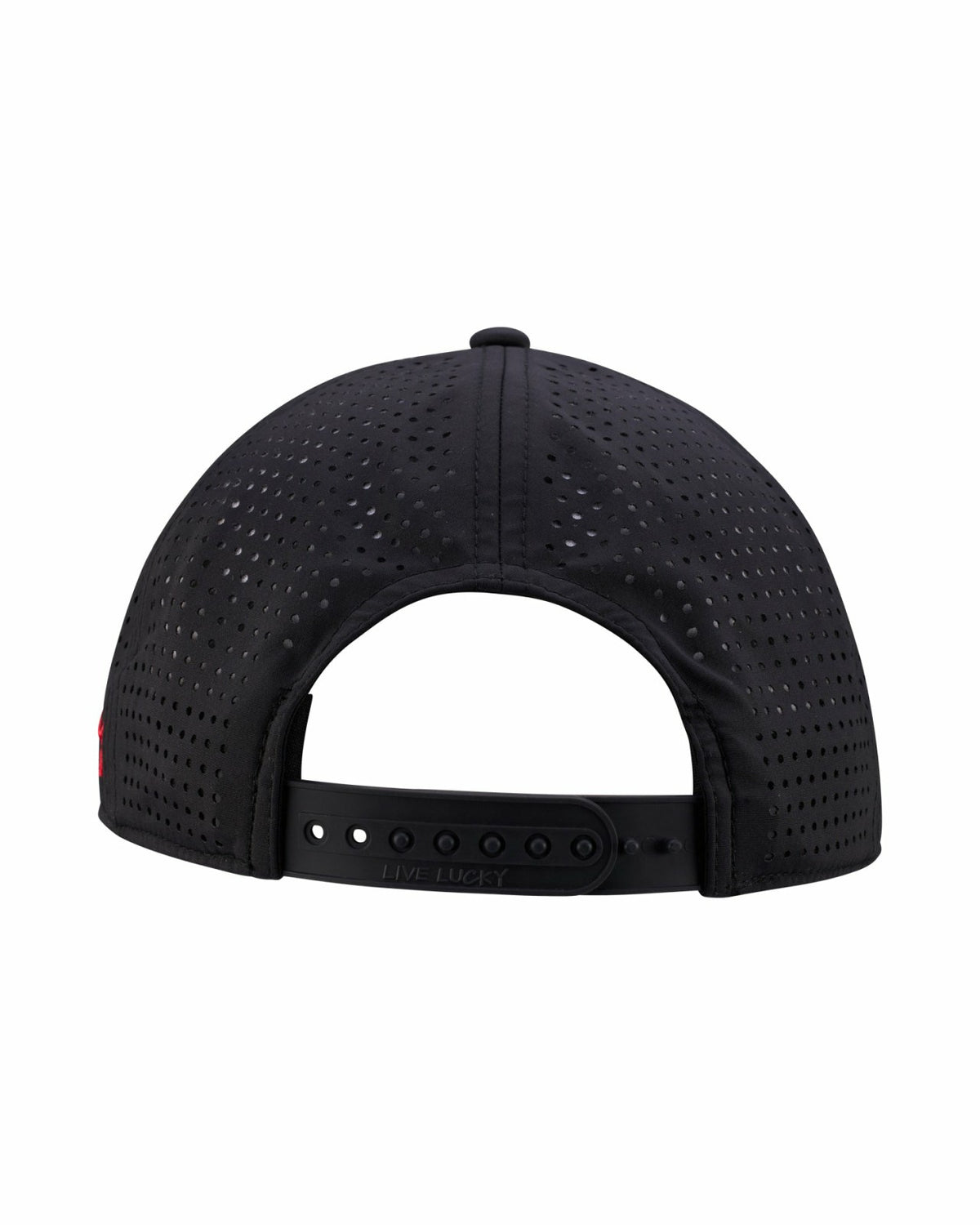 Kids' Black Summer Rope Hat with Neon Red Clover Logo