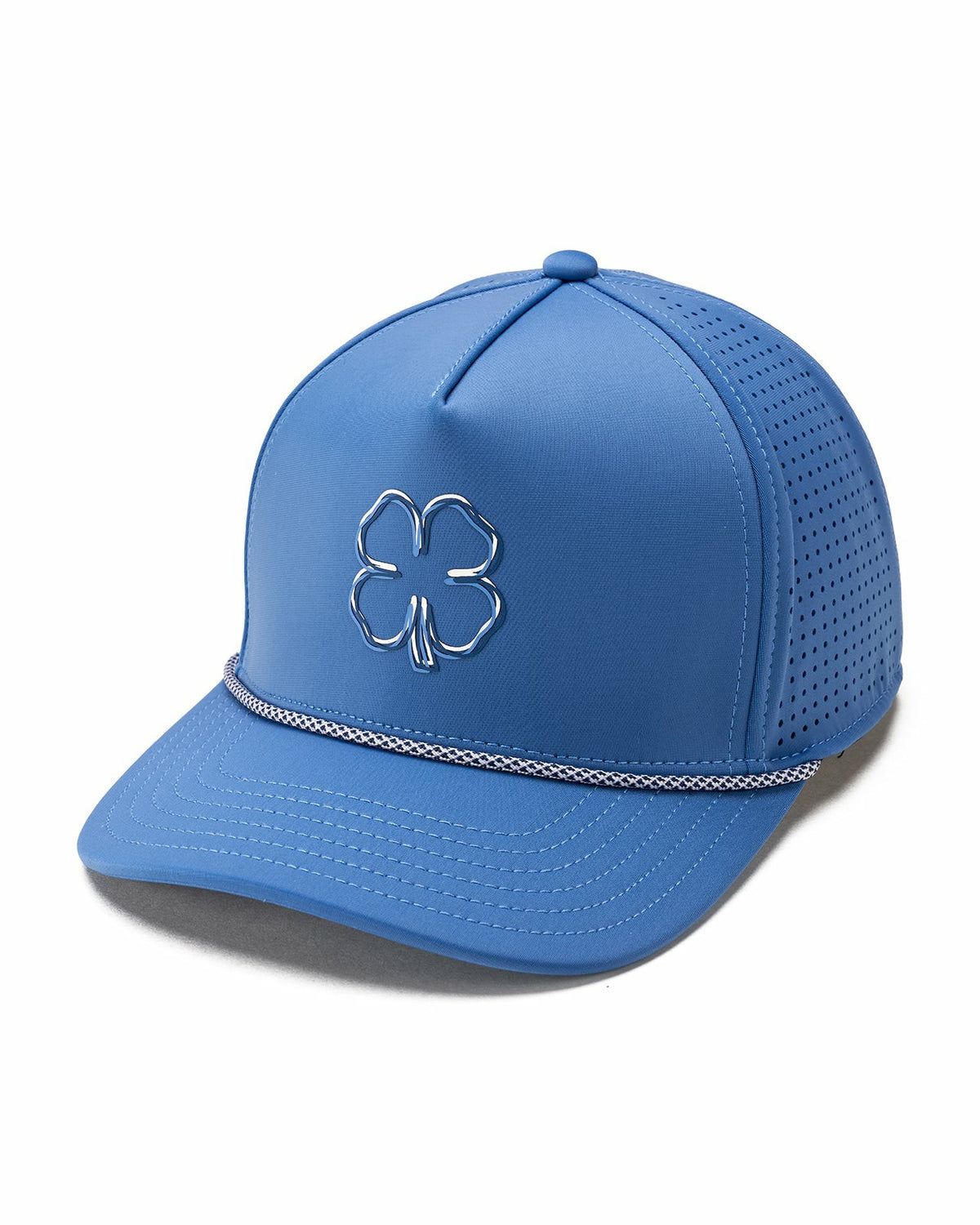 Kids' Perforated Blue Golf Hat with Chrome Clover and Rope