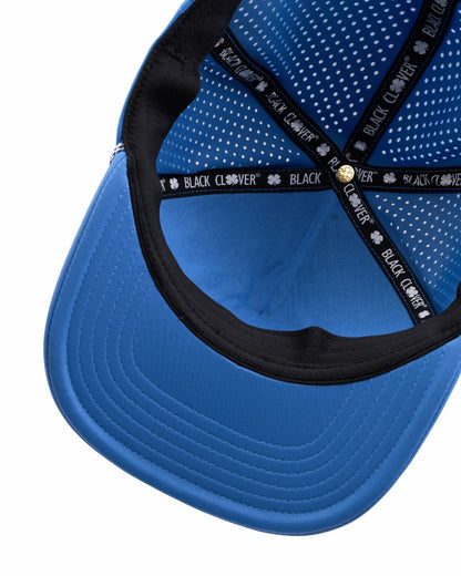 Kids' Perforated Blue Golf Hat with Chrome Clover and Rope