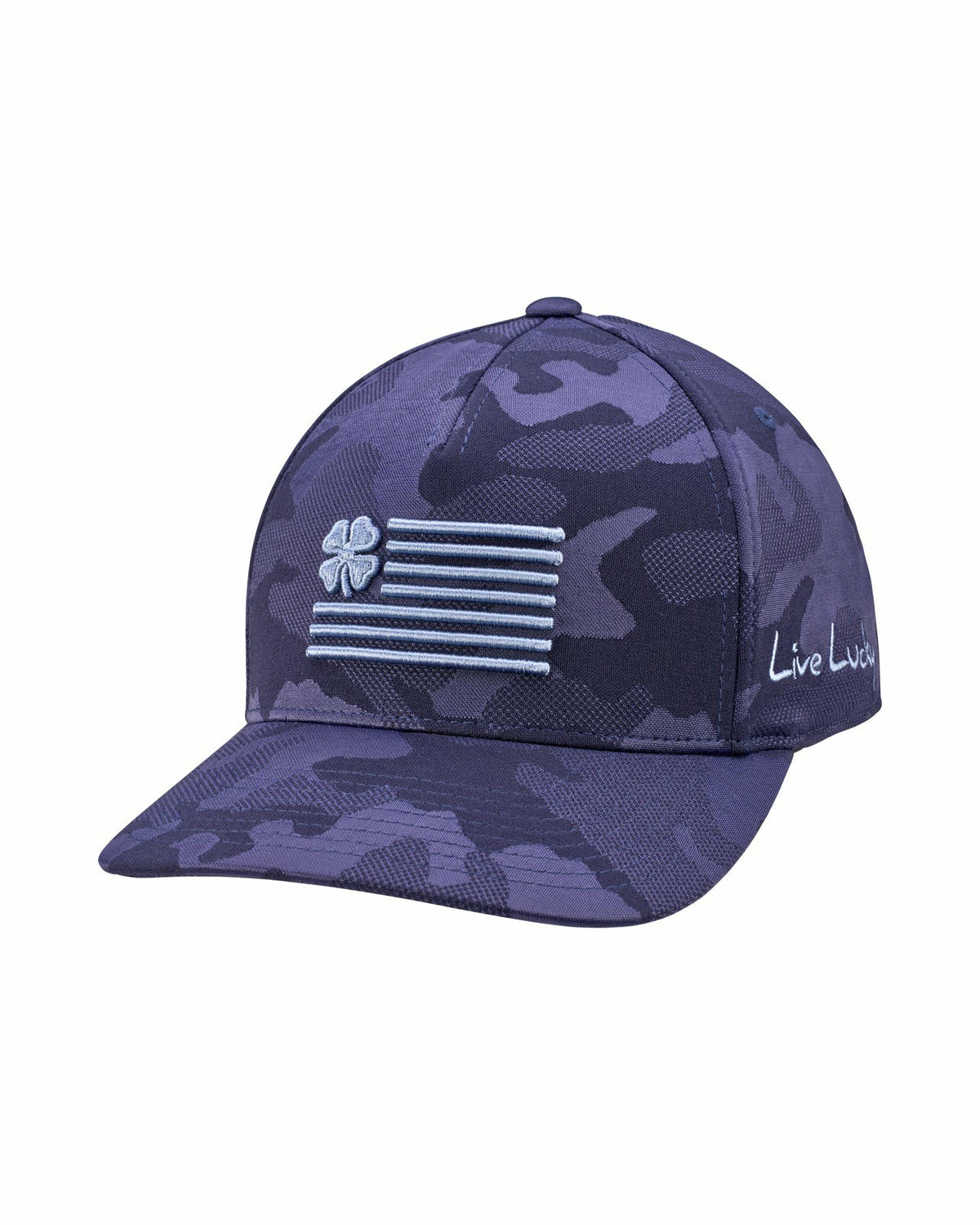 Unisex Adjustable Blue USA Flag Patriotic Hat with Camo