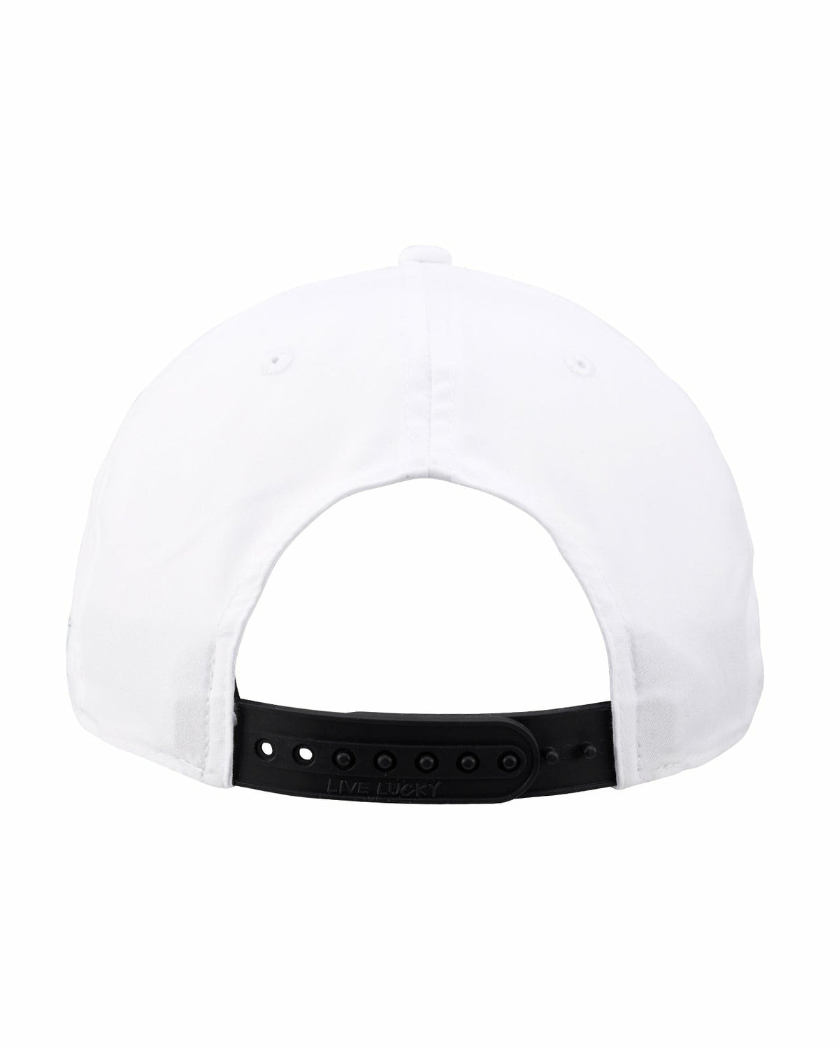 White Lifestyle Golf Hat with Patch and Rope
