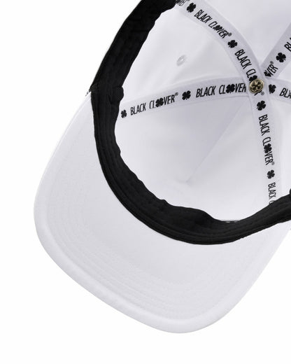 White Lifestyle Golf Hat with Patch and Rope