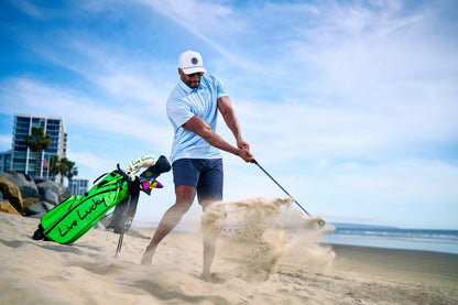 White Lifestyle Golf Hat with Patch and Rope