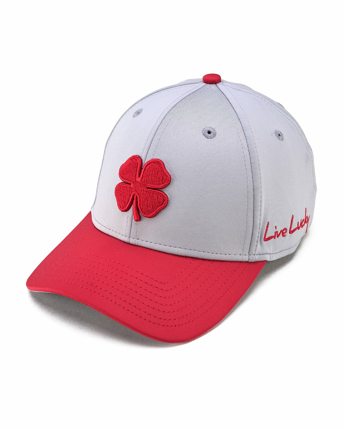 Silver and Red Premium Clover Hat for Golf and Lifestyle