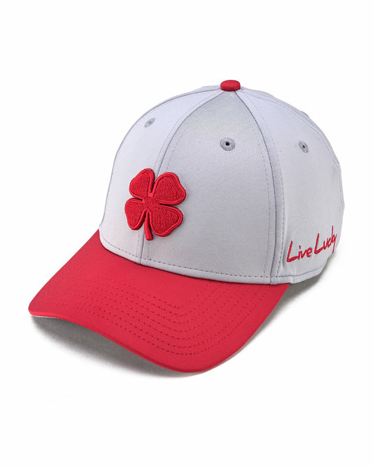 Silver and Red Premium Clover Hat for Golf and Lifestyle