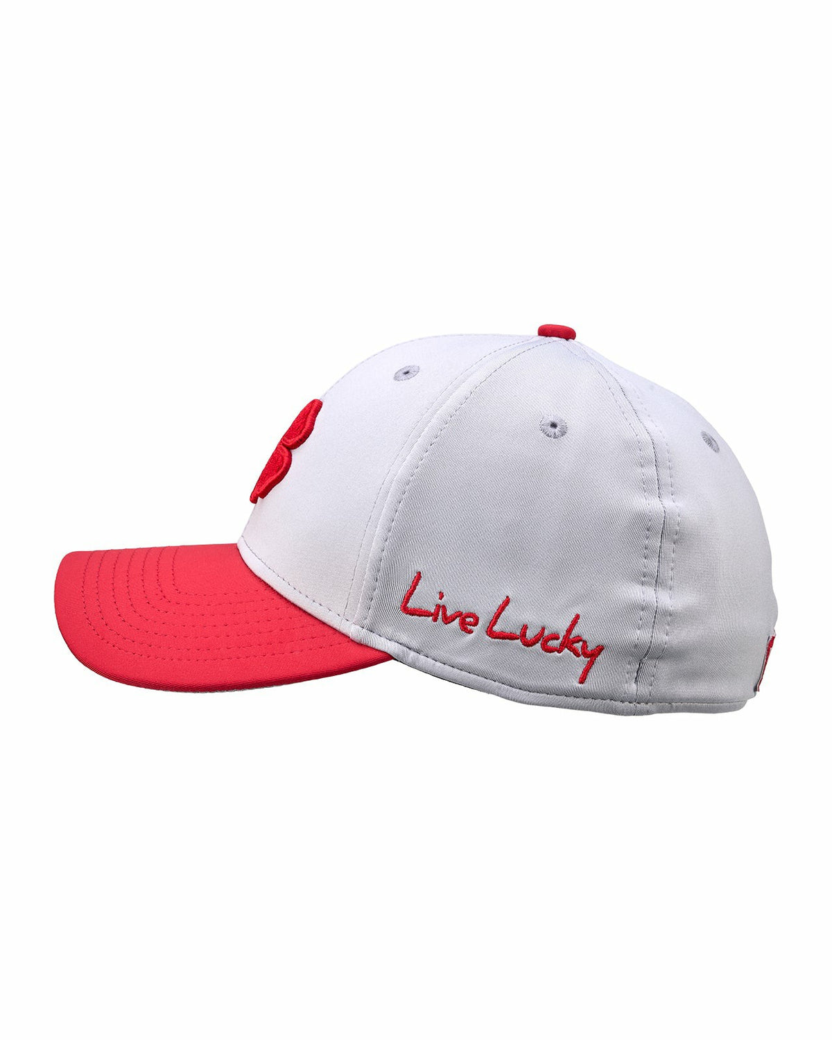 Silver and Red Premium Clover Hat for Golf and Lifestyle