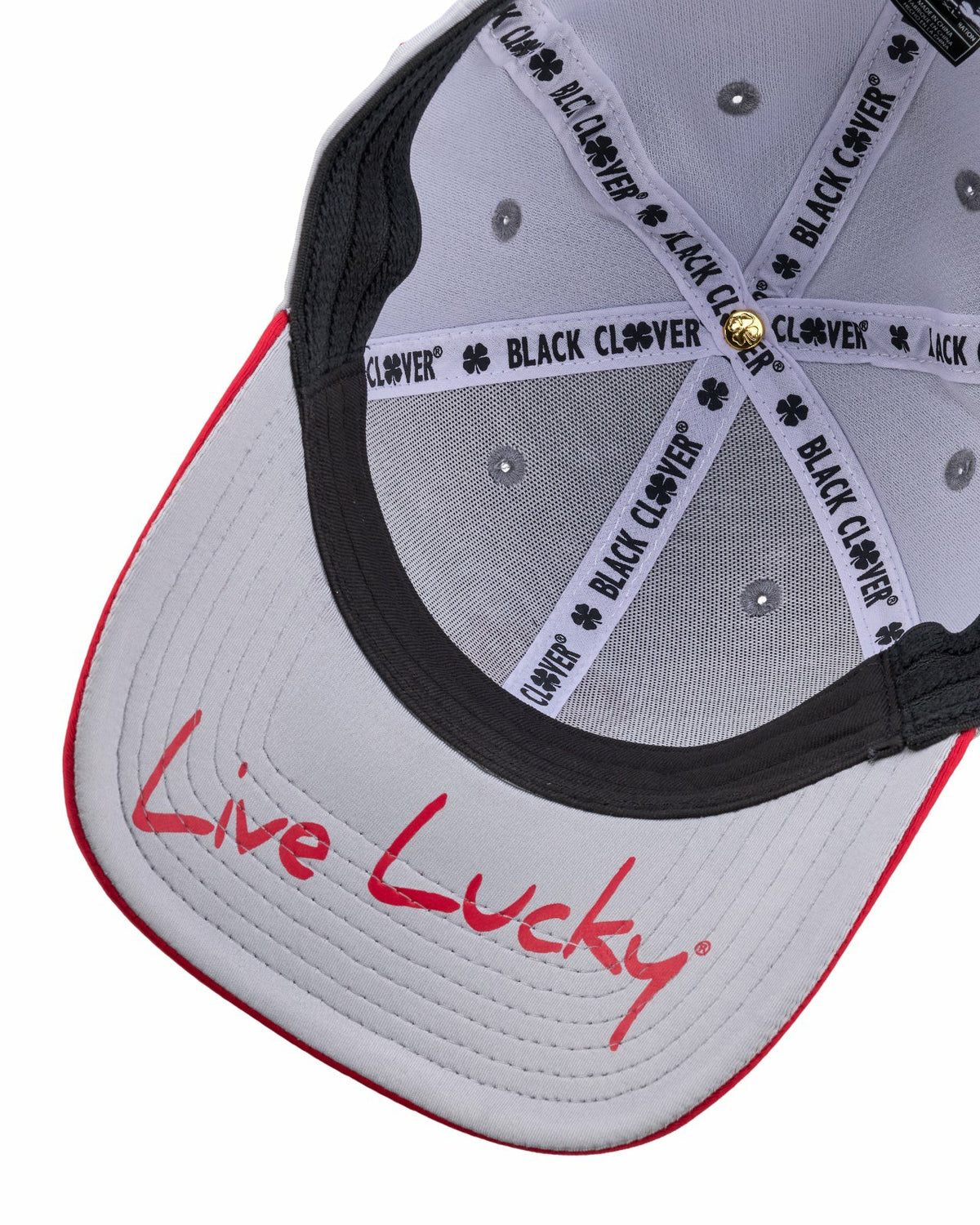 Silver and Red Premium Clover Hat for Golf and Lifestyle