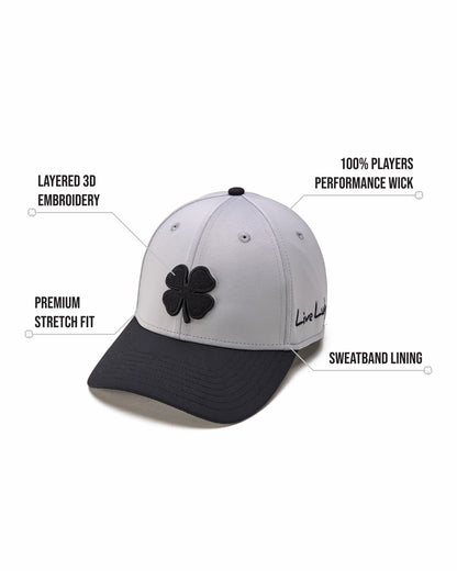 Silver and Black Premium Clover Hat for Golf and Lifestyle