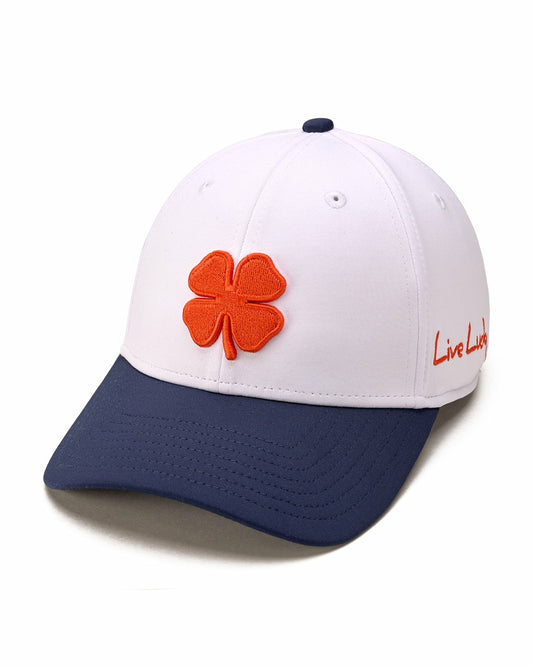 White and Navy Blue Premium Clover Hat For Golf and Lifestyle