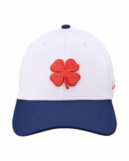 White and Navy Blue Premium Clover Hat For Golf and Lifestyle