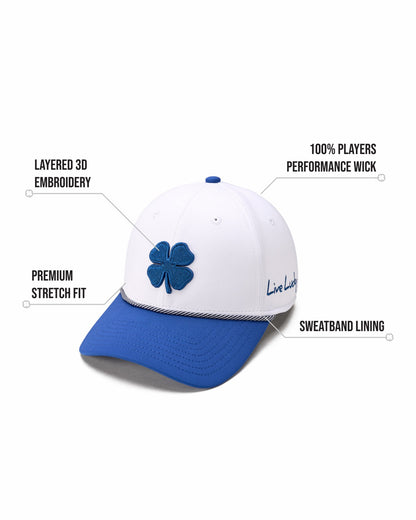 Blue and White Premium Clover Hat for Golf and Lifestyle