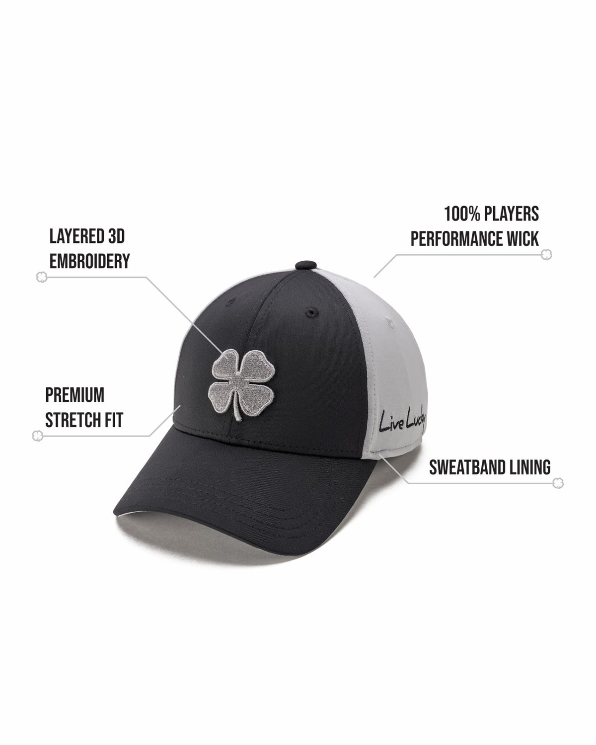 Grey and Black Premium Clover Hat for Golf and Lifestyle