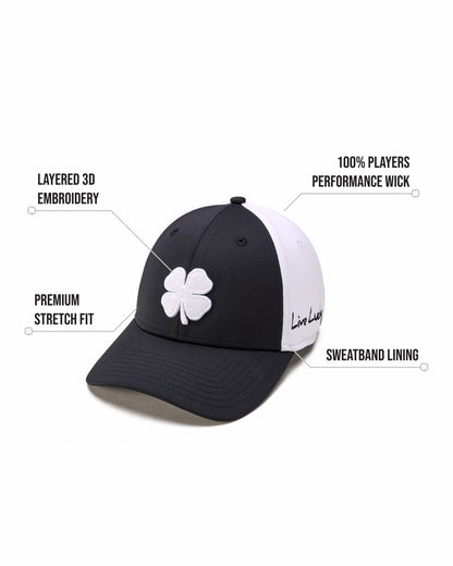 White and Black Premium Clover Hat For Golf and Lifestyle