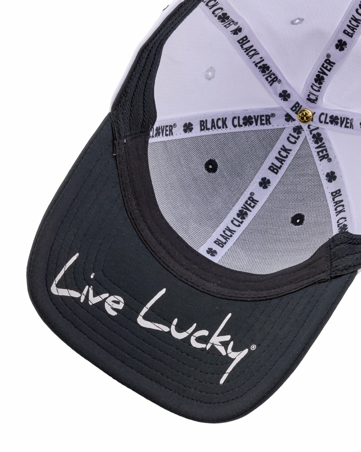 White and Black Premium Clover Hat For Golf and Lifestyle