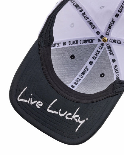 White and Black Premium Clover Hat For Golf and Lifestyle