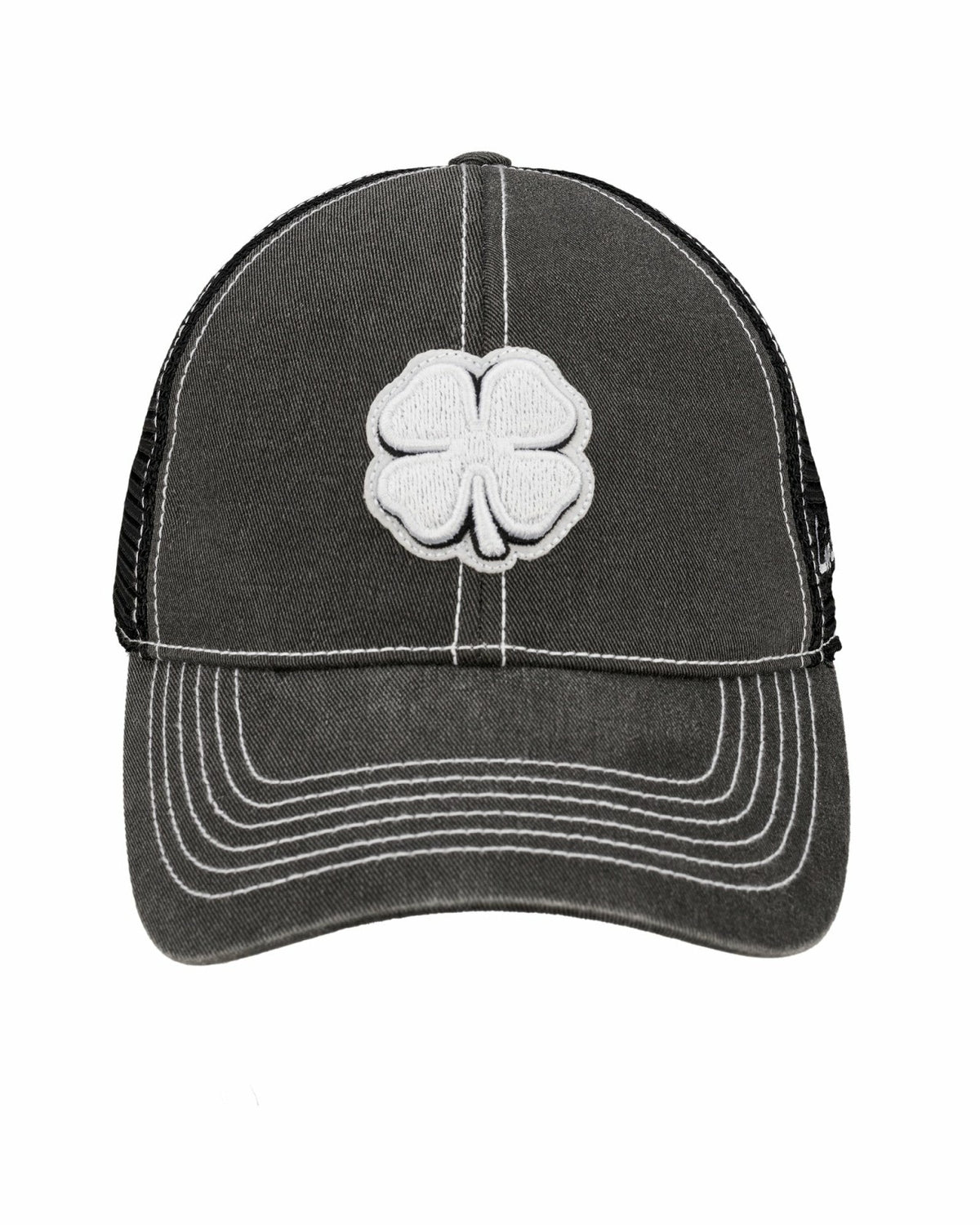 Vintage Two-Tone Black Golf Hat with Black Mesh