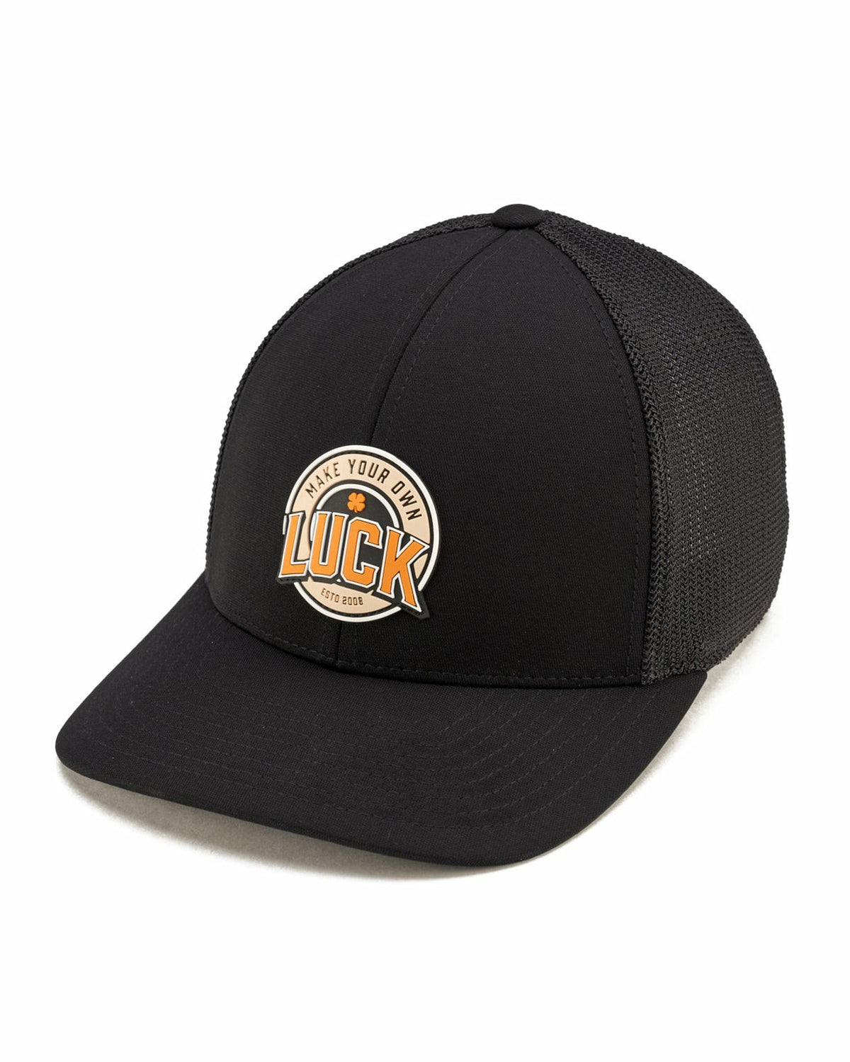 Trendy Unisex Black Snapback with Luck Patch for Golf and Lifestyle
