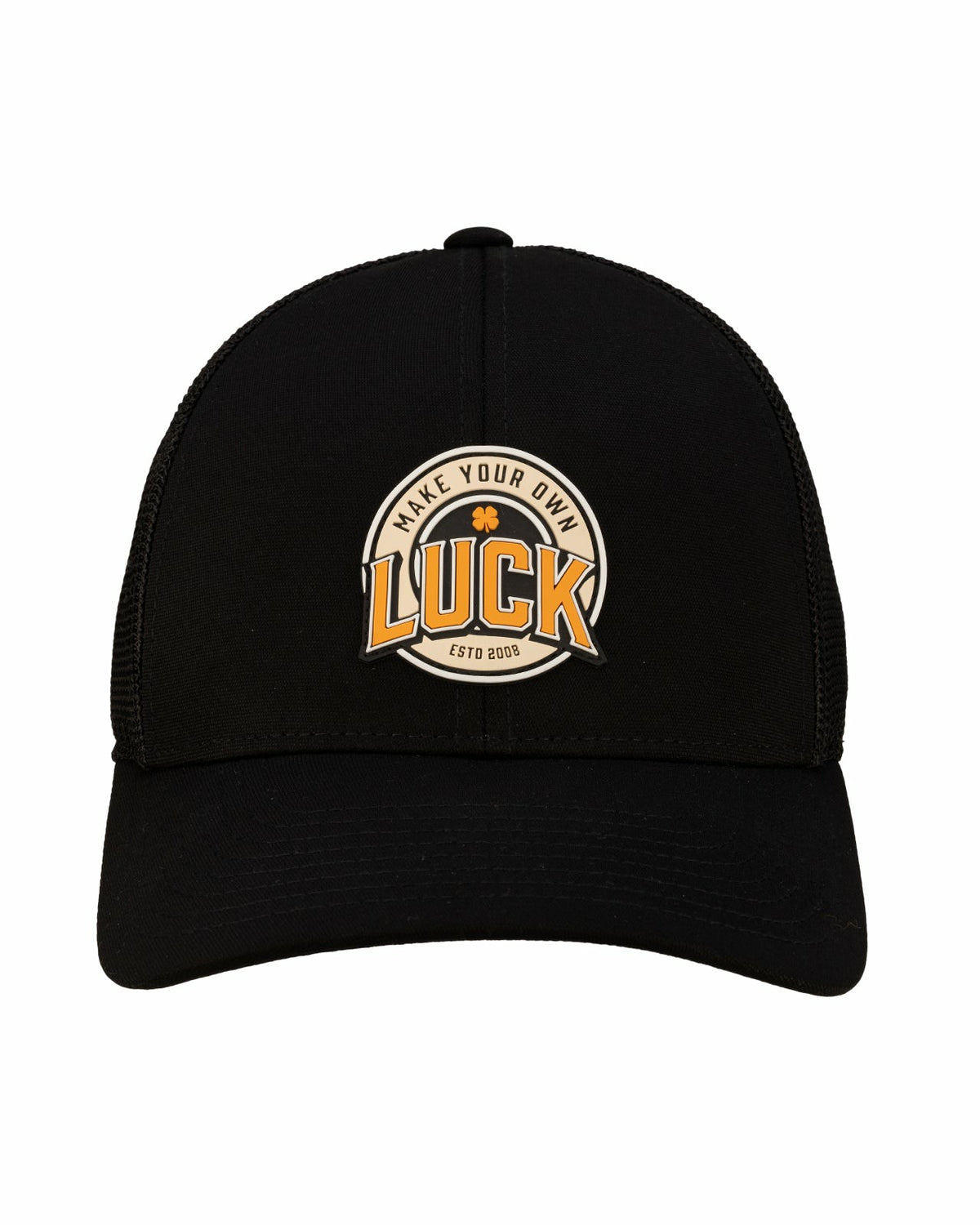 Trendy Unisex Black Snapback with Luck Patch for Golf and Lifestyle