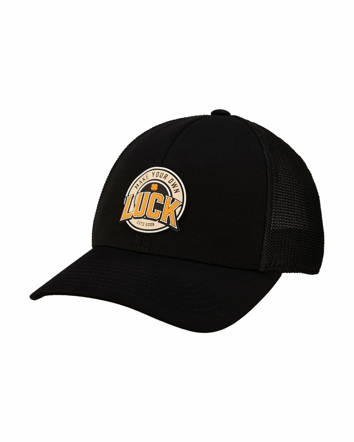 Trendy Unisex Black Snapback with Luck Patch for Golf and Lifestyle