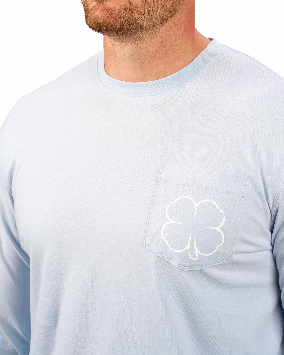 Retro Long-Sleeved Light Blue Graphic T-Shirt